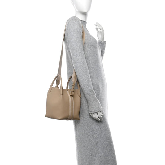 Grained Calfskin Micro Bale Bag Light Mastic