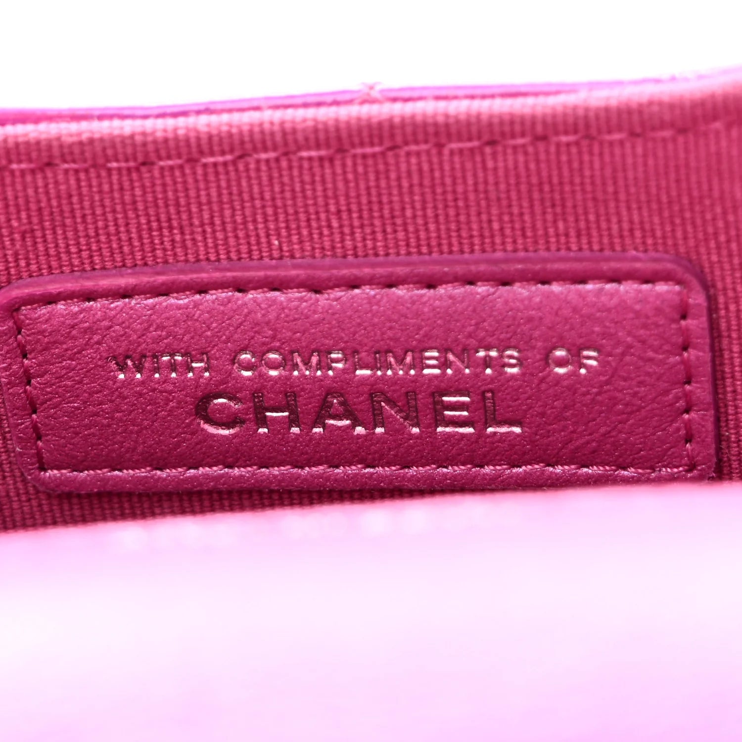 Patent Lambskin Quilted CC Hook Card Holder Pink
