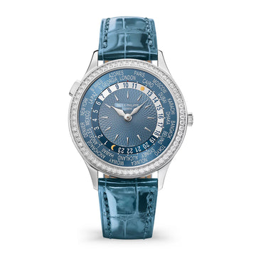Women’S Complication World-Time, 18K White Gold Set with 89 Diamonds (~1.03 Ct.), 36Mm, Ref# 7130G-016