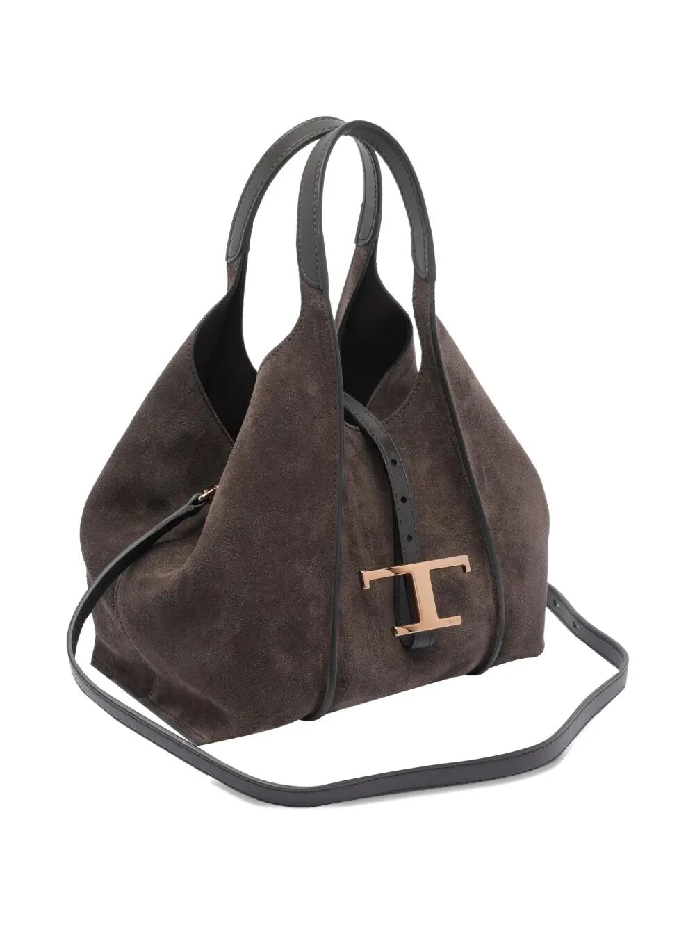 CLASSIC SUEDE LEATHER SHOULDER BAG with T-BUCKLE
