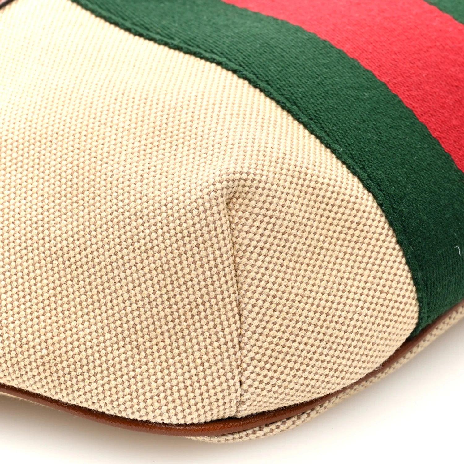 Vintage Canvas Web Belt Bag Sand Cuir