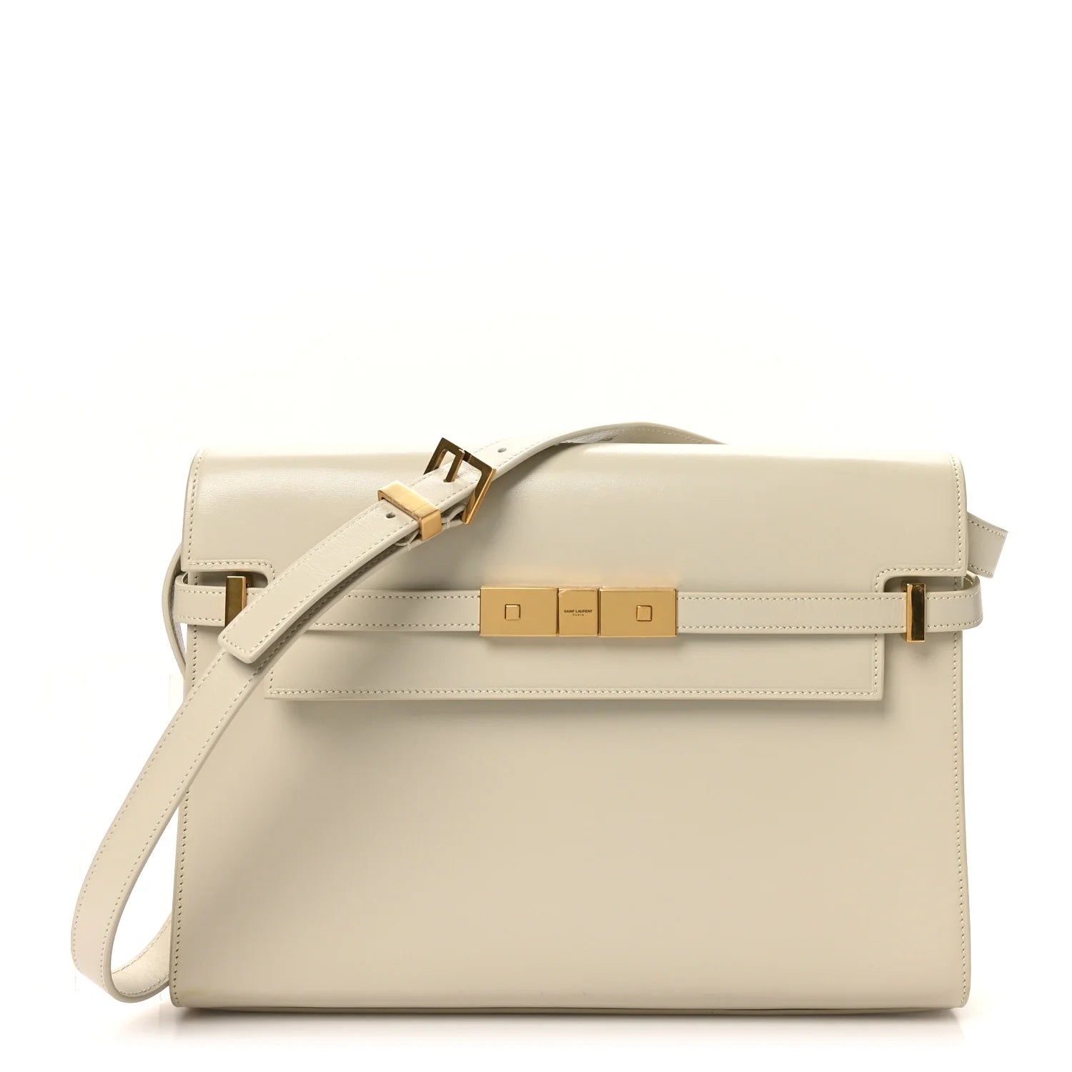 Smooth Calfskin Manhattan Shoulder Bag Crema Soft