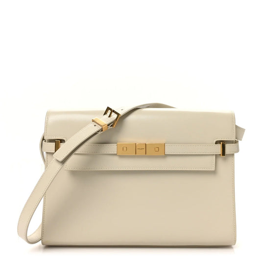 Smooth Calfskin Manhattan Shoulder Bag Crema Soft