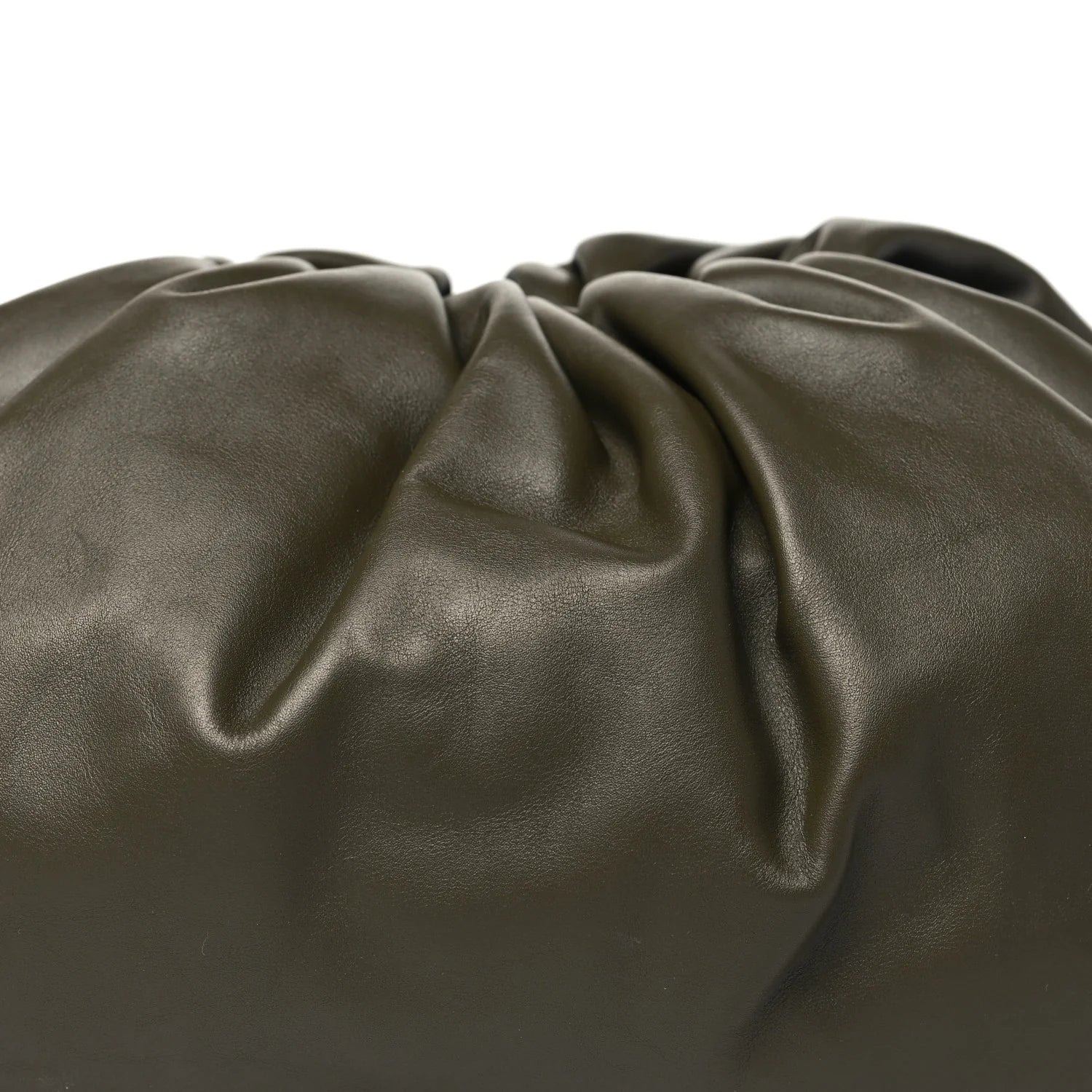 Smooth Butter Calf the Pouch Oversized Clutch Kaki Fondent