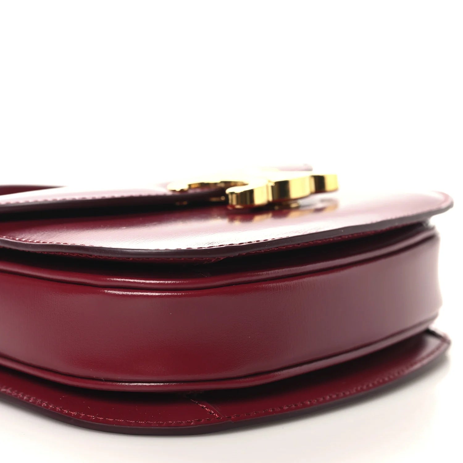 Shiny Calfskin Triomphe Mini Besace Clea Carmin
