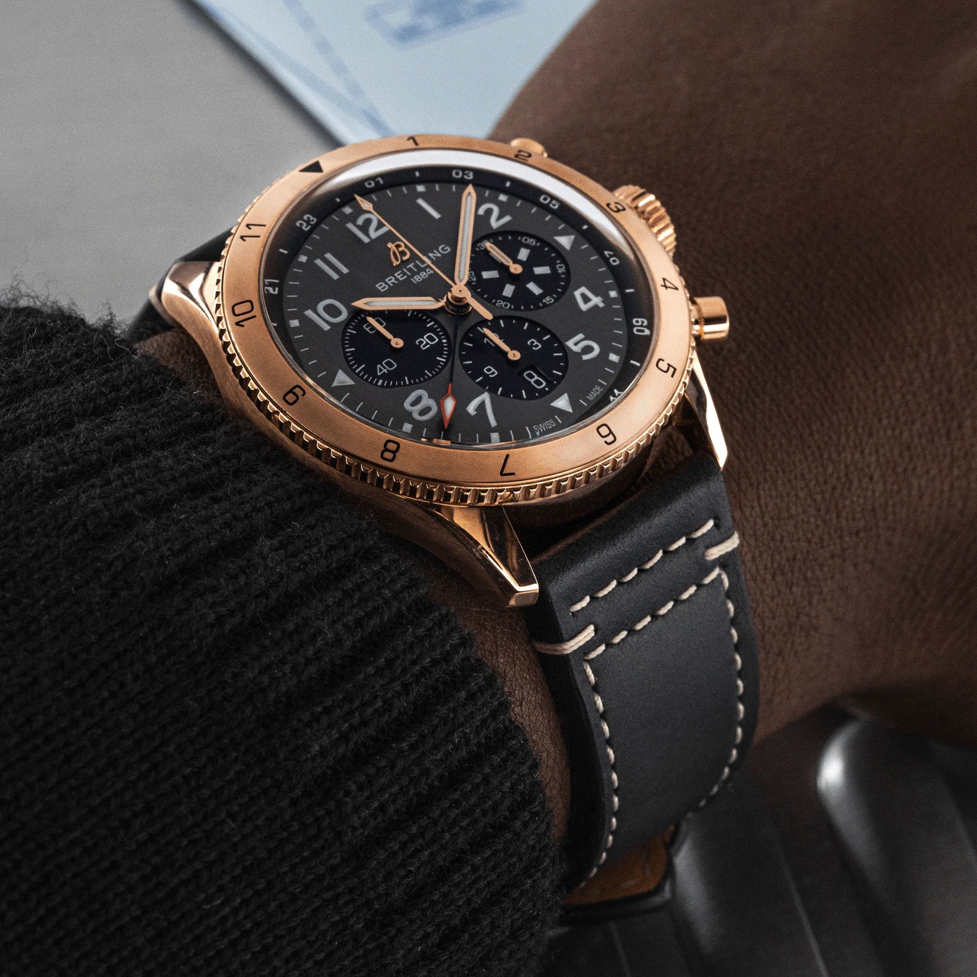 Classic AVI B04 Chronograph 46 P-51 Mustang, 18K Red Gold, Ref# RB04451A1B1X1, Unworn 2024