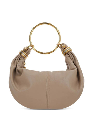 SMALL BRACELET HOBO BAG in GRAINED LEATHER