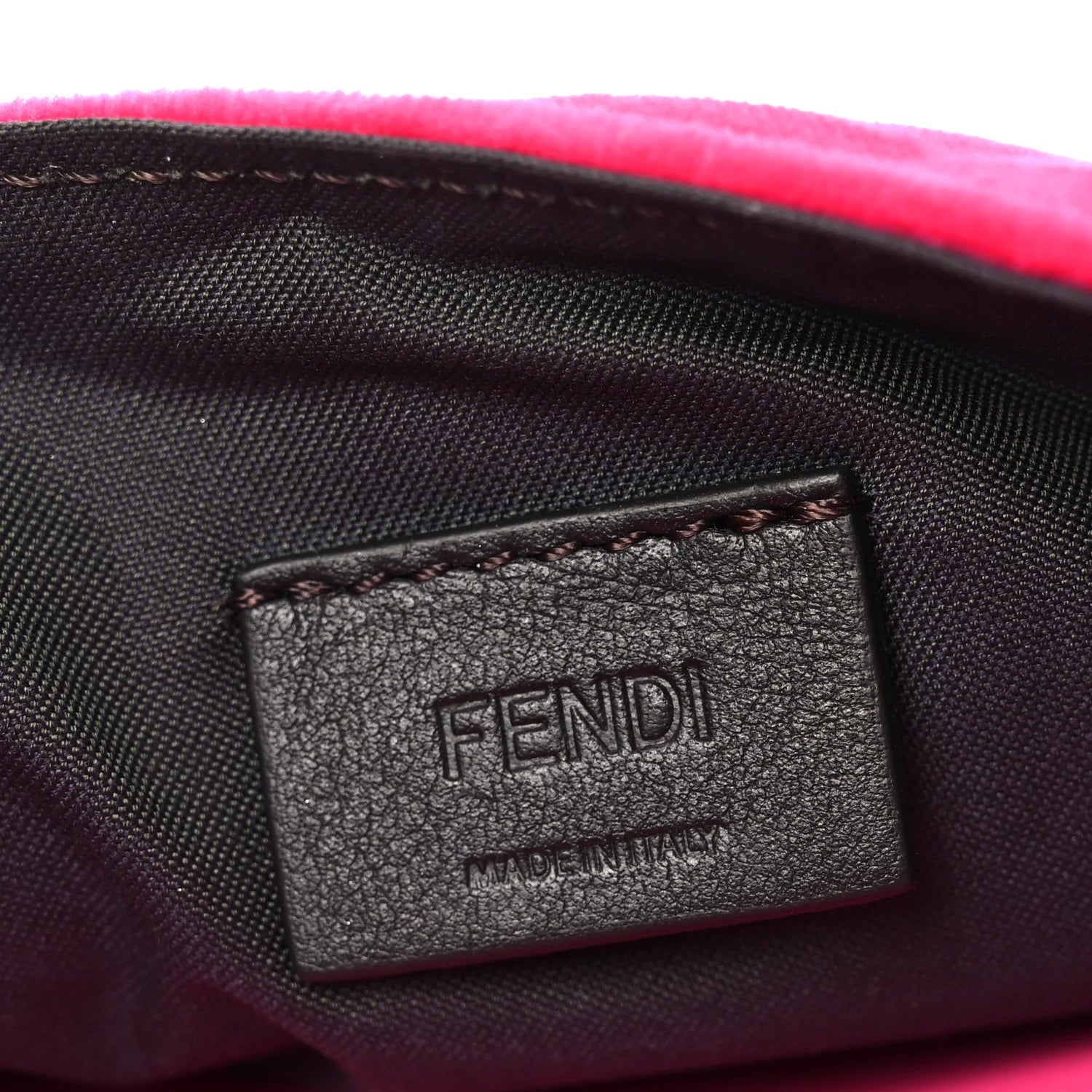 Velvet FF Embossed Hip Belt Baguette Bag Fuxia