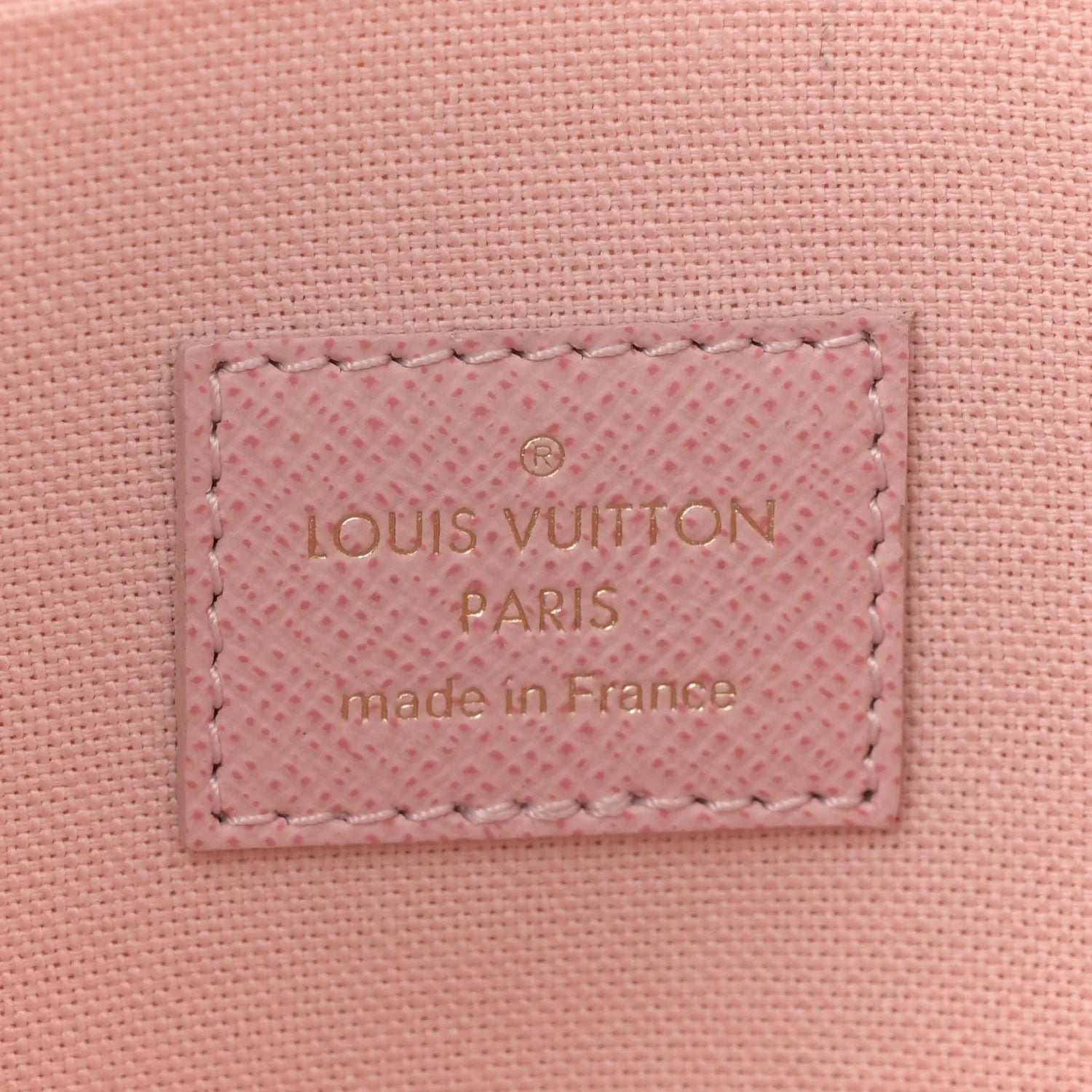 Damier Azur Pochette Felicie Chain Wallet Rose Ballerine