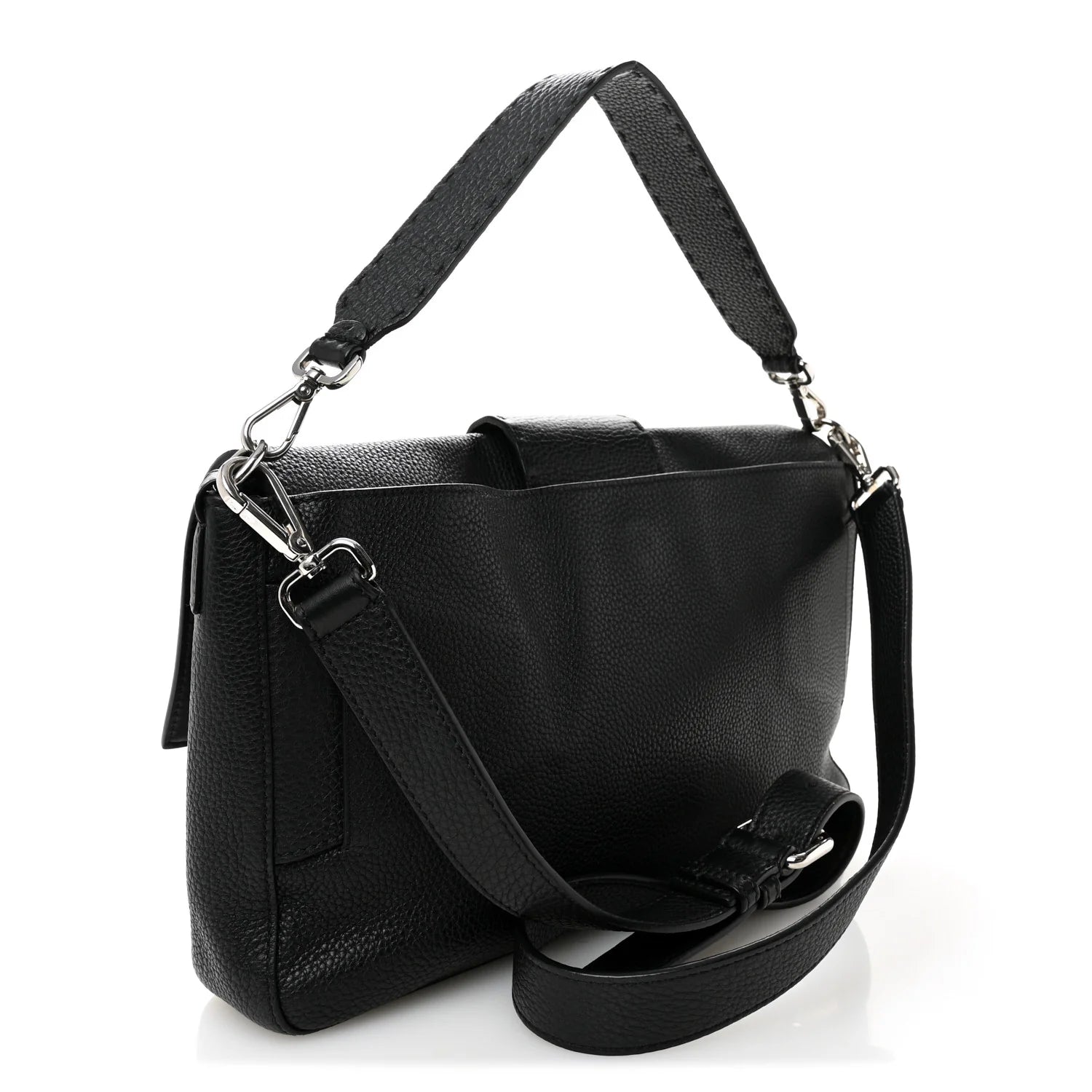 Cuoio Romano Selleria Large Convertible Baguette Black