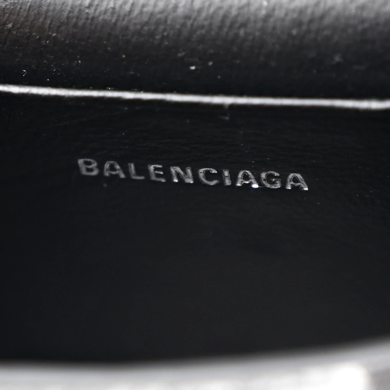 Shiny Calfskin Snakeskin Effect Hourglass Top Handle Bag Mini Silver Black