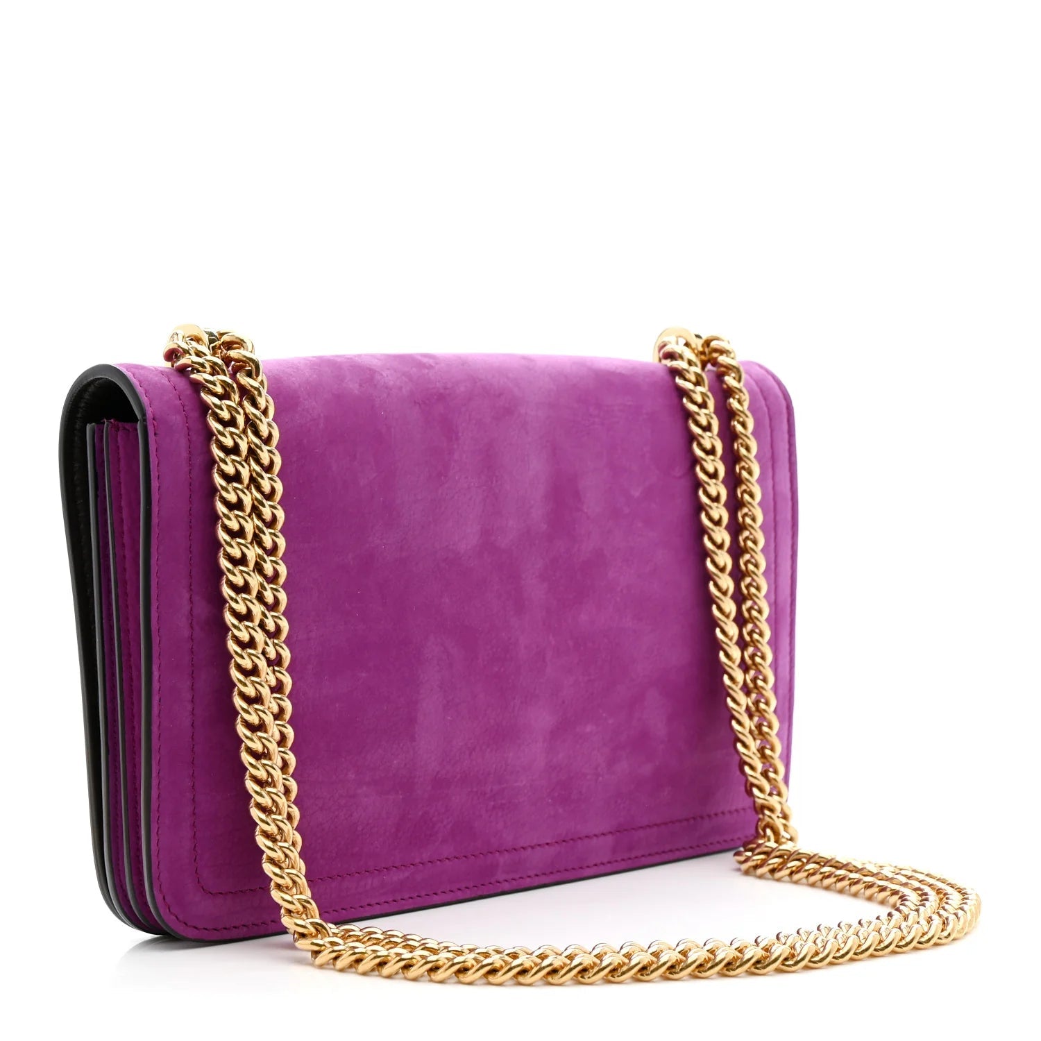 Suede Ginevra Chain Bag Purple