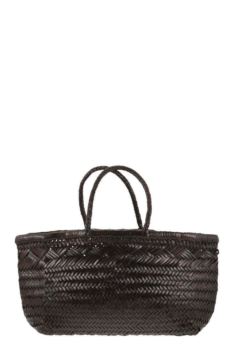 TRIPLE JUMP BIG - WOVEN LEATHER BAG