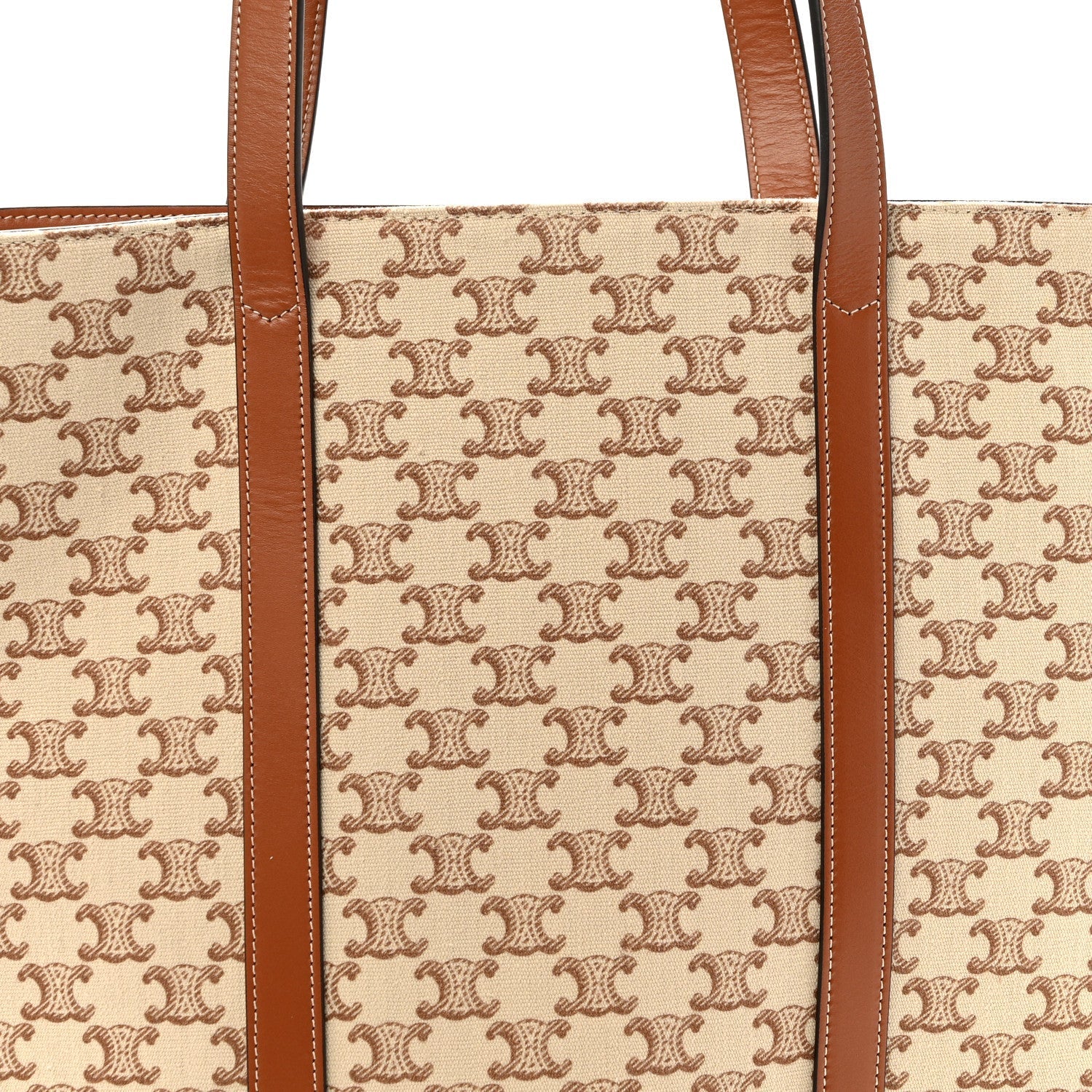 Triomphe Canvas Calfskin Museum Bag White