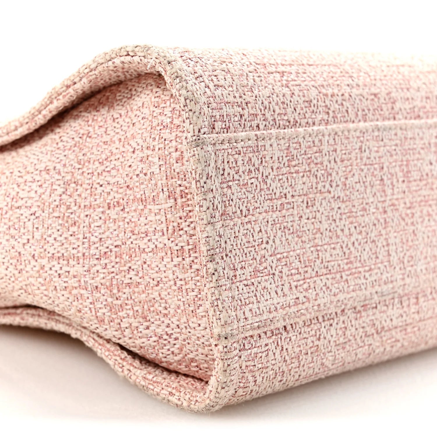 Straw Lurex Small Deauville Tote Pink