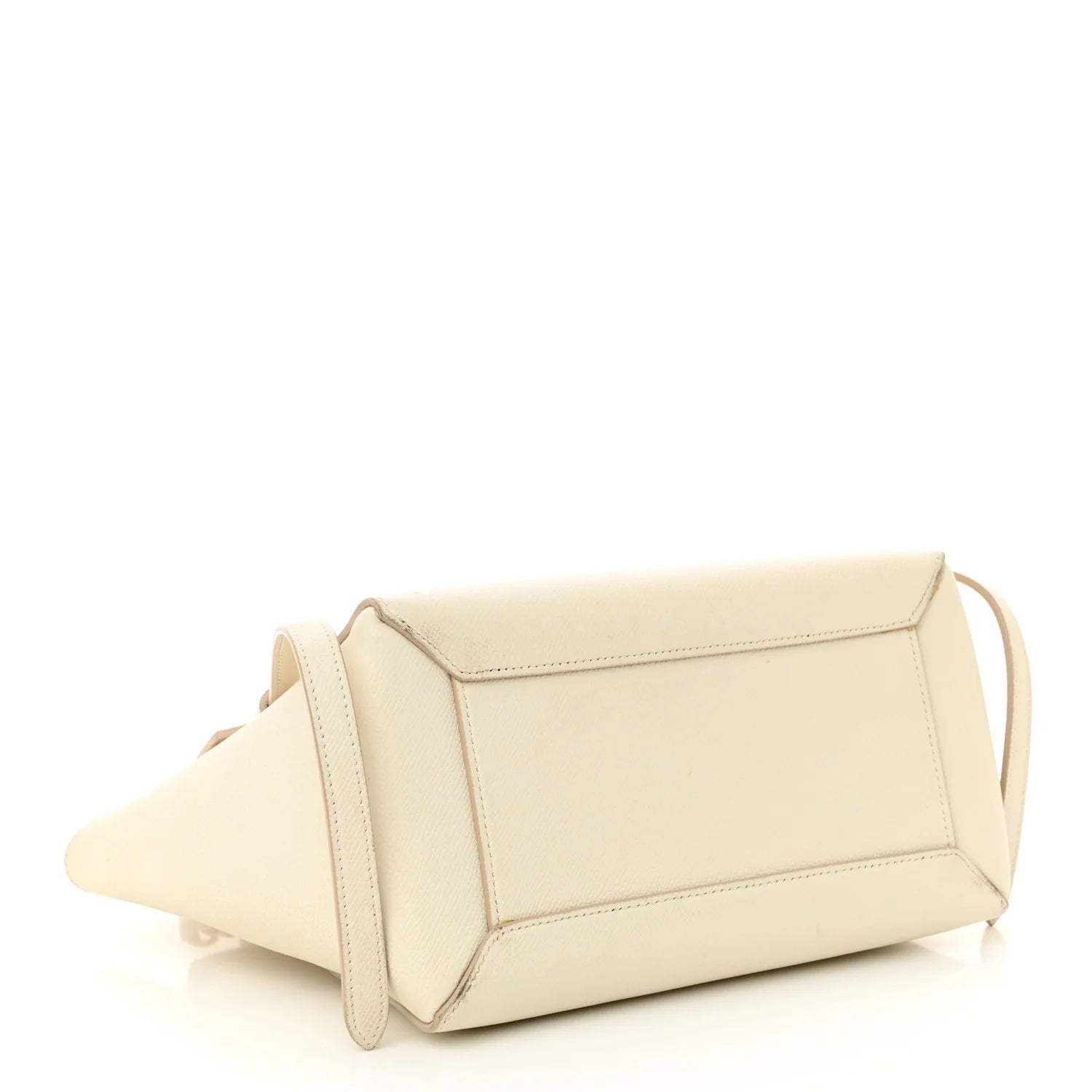 Grained Calfskin Micro Belt Bag White