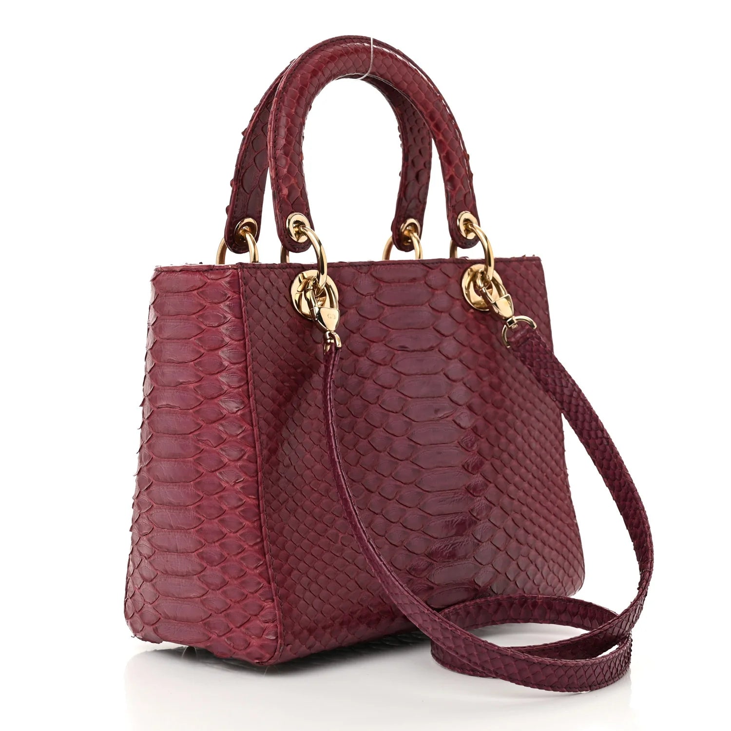 Snakeskin Medium Lady Dior Purple