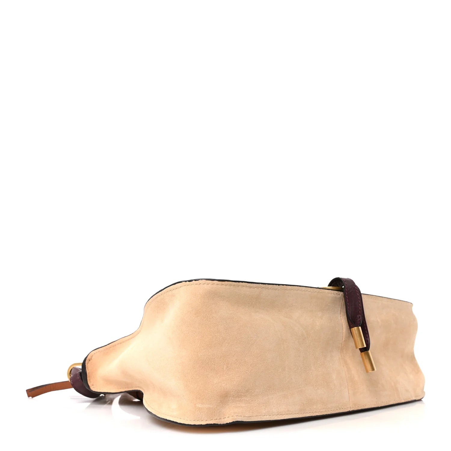 Suede Calfskin Braided Medium Marcie Double Carry Beige