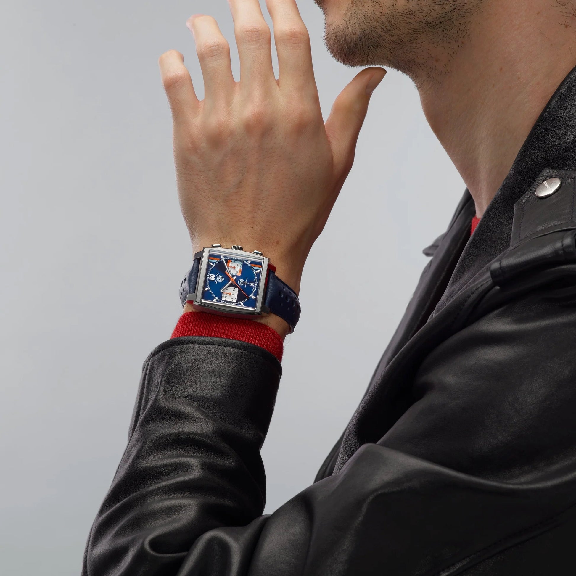 Unworn  Monaco Gulf, Chronograph Automatic, Stainless Steel, 39Mm, Ref# CBL2115.FC6494, Box and Papers