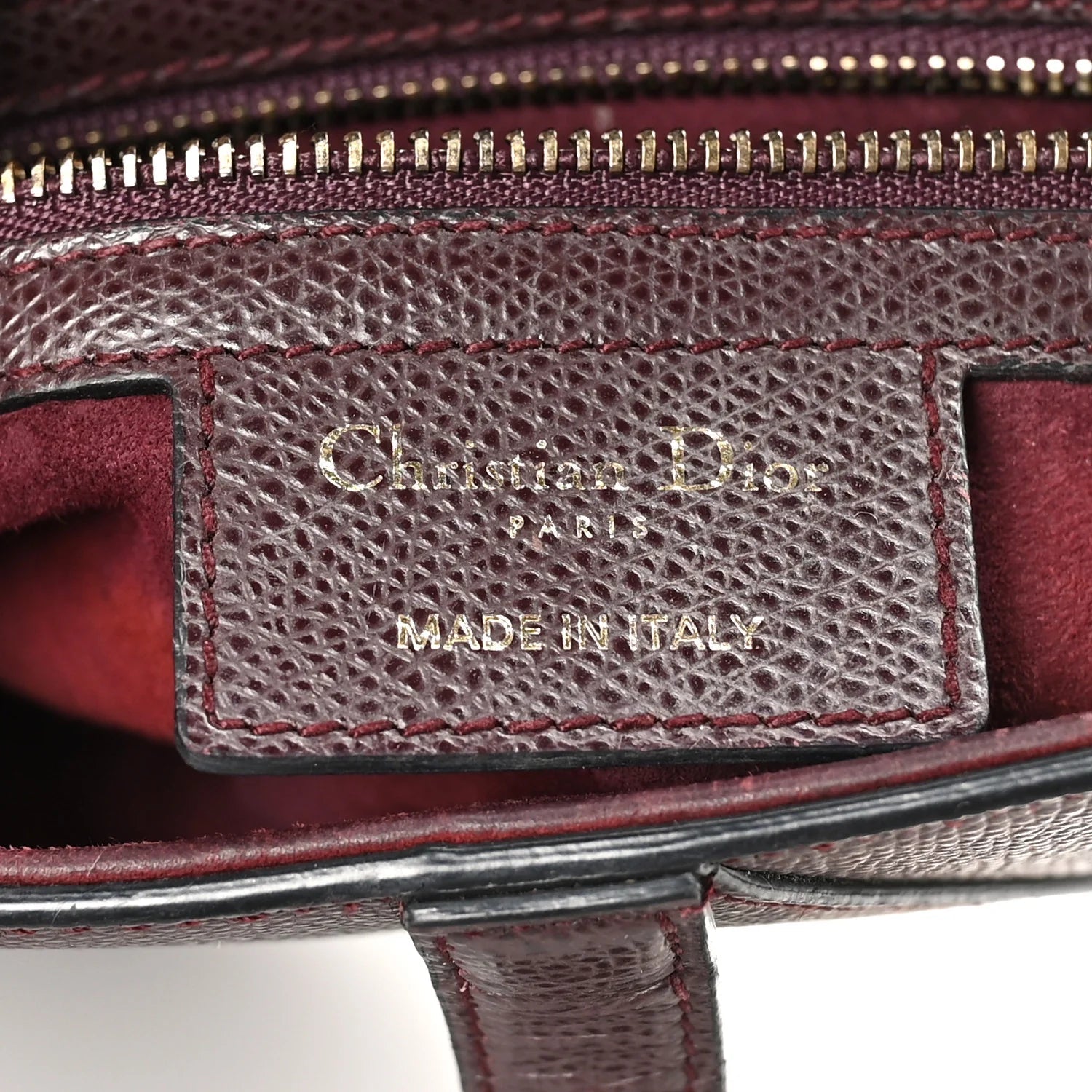 Grained Calfskin Saddle Bag Burgundy