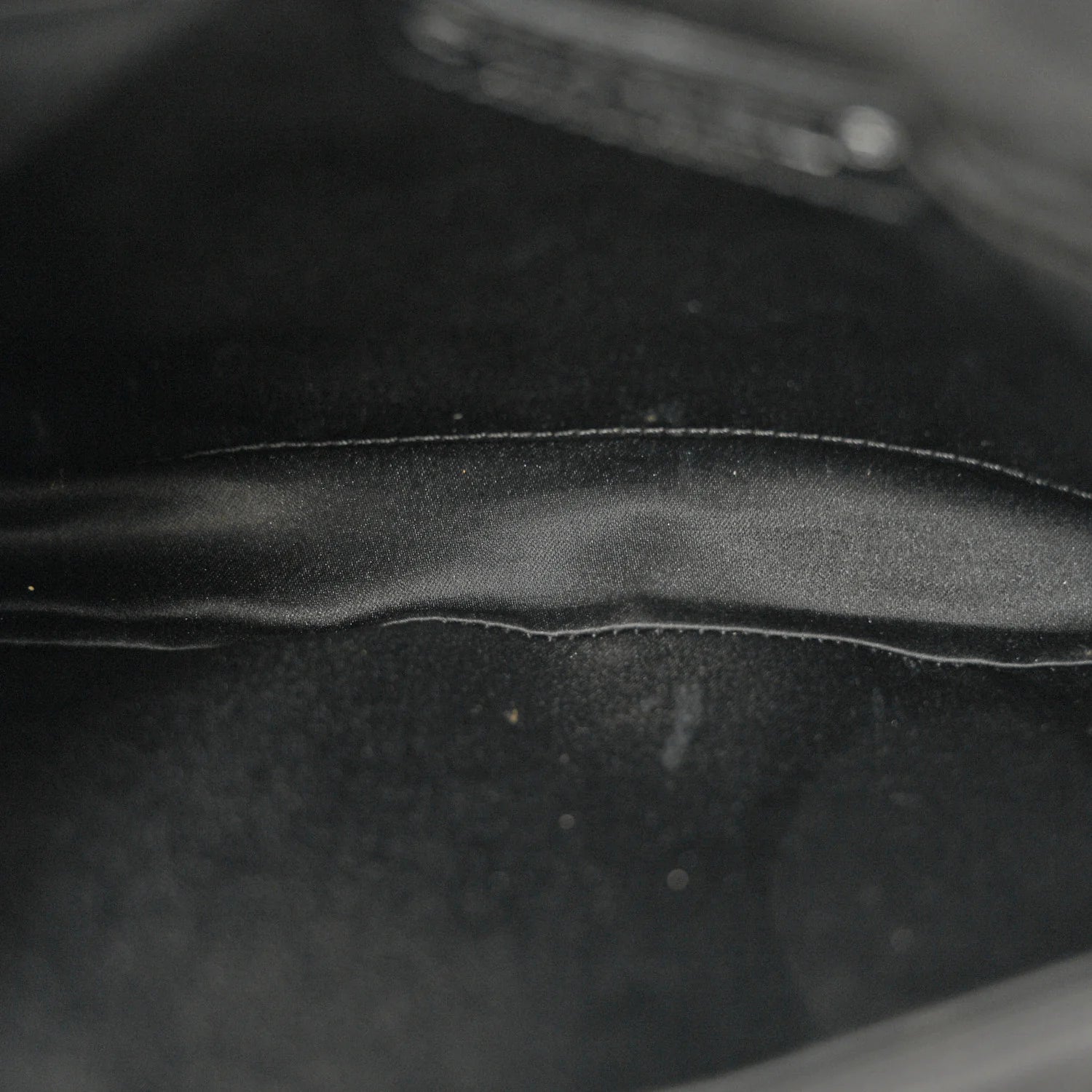 Satin Quilted Flap Clutch Black