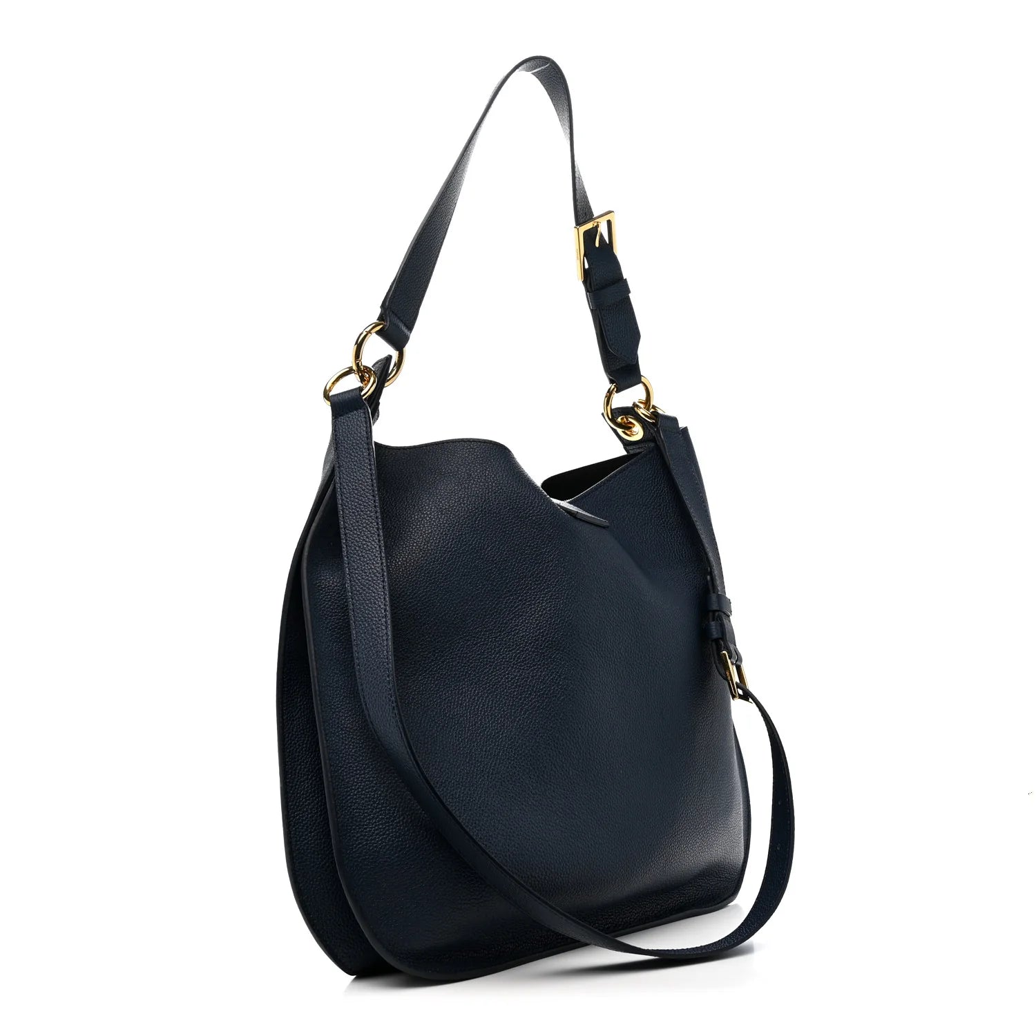 Grained Calfskin Large Tara Crossbody Denim Blue