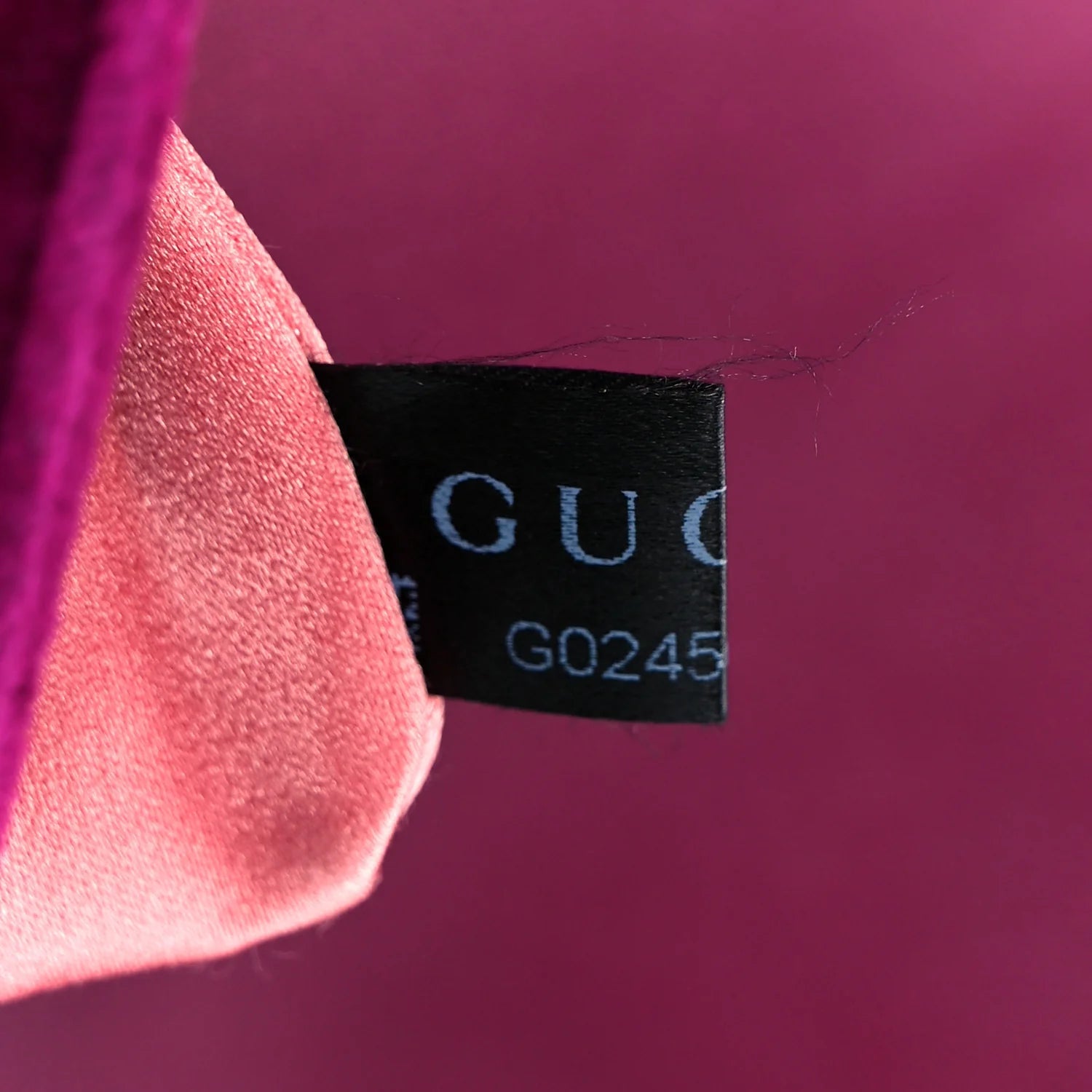 Velvet Matelasse Small GG Marmont Shoulder Bag Fuchsia Violet Cyclamen