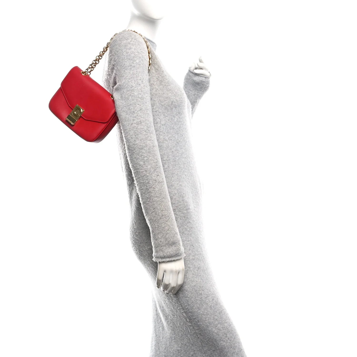 Shiny Calfskin Small C Bag Red