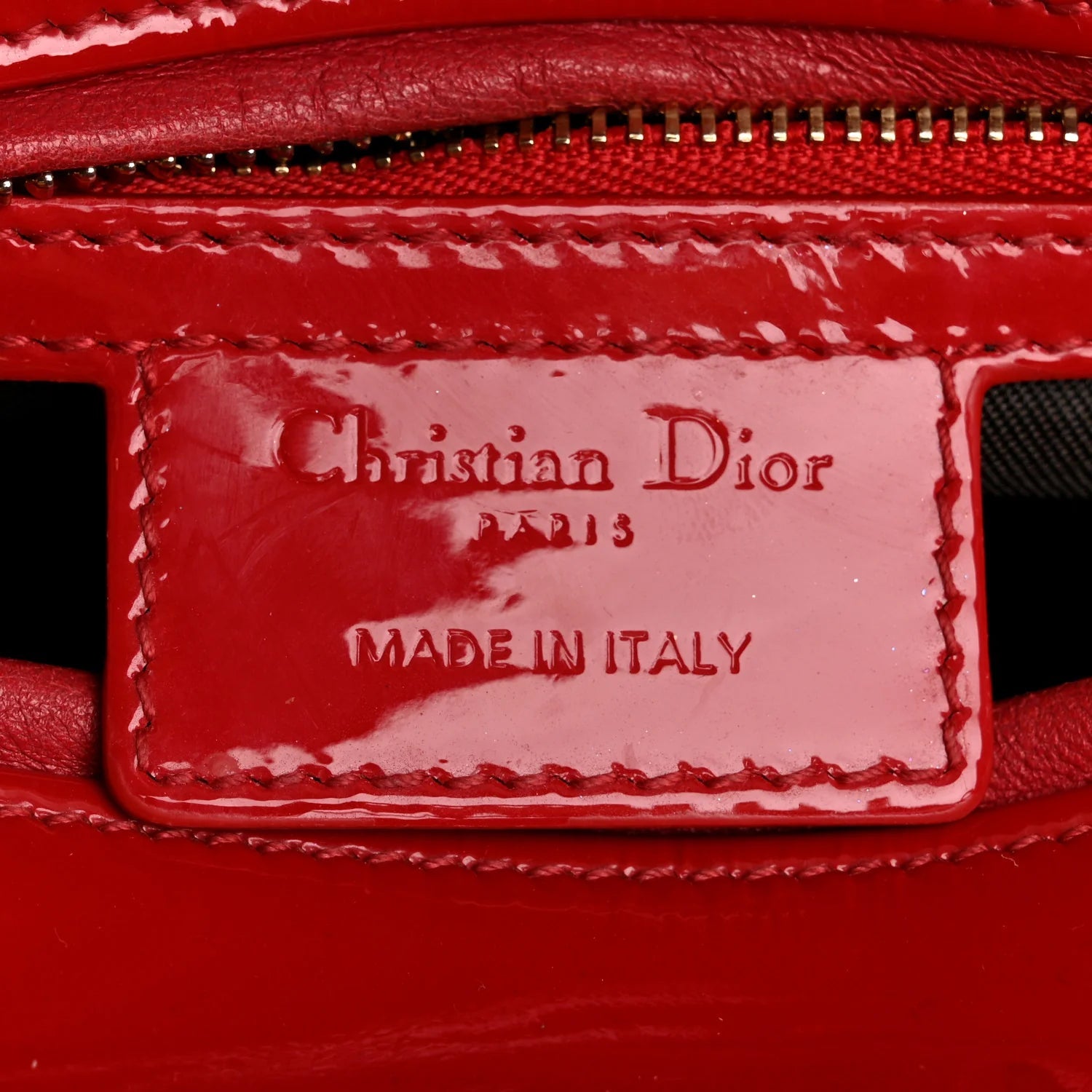 Patent Cannage Medium Lady Dior Red