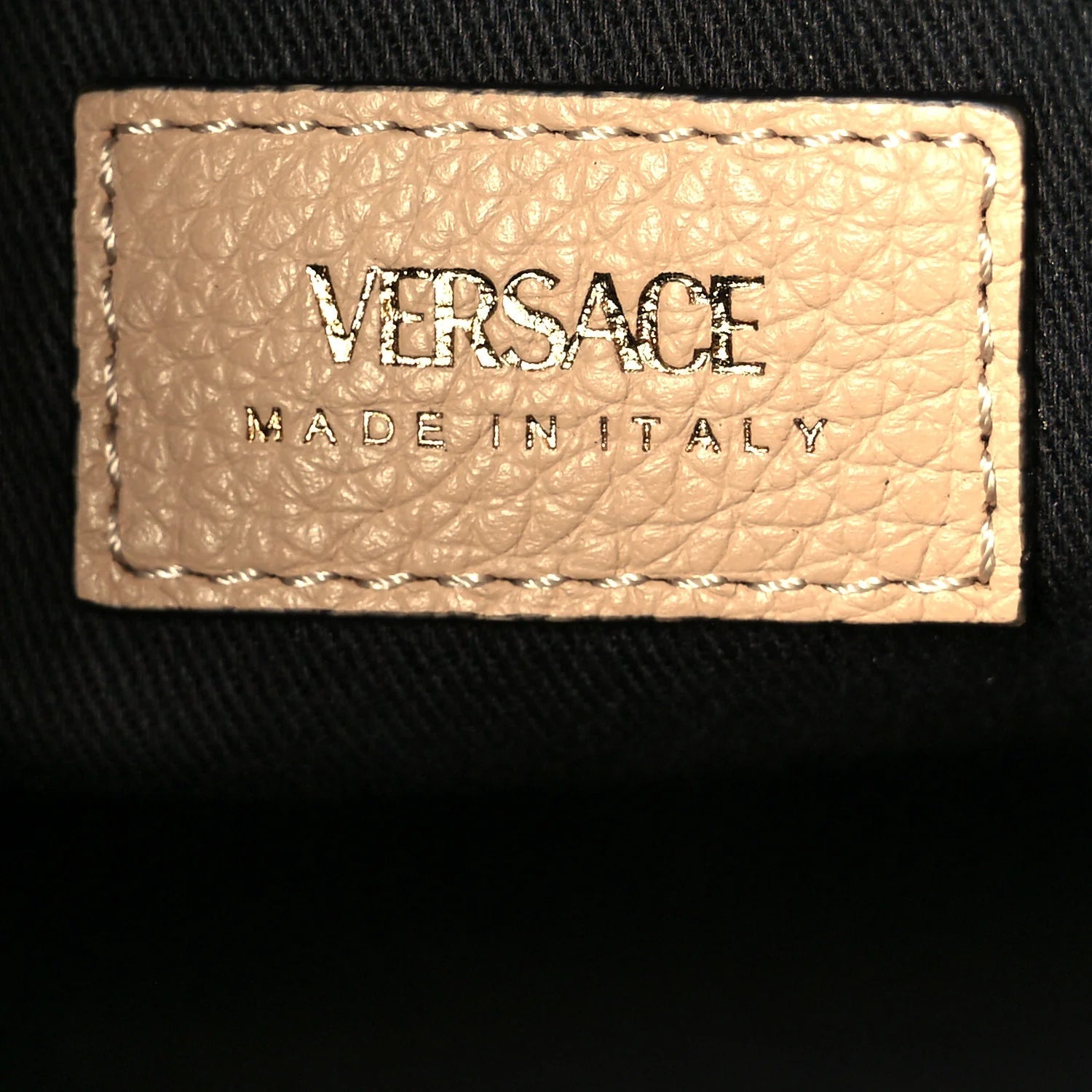 Grainy Calfskin Virtus Top Handle Tote Beige