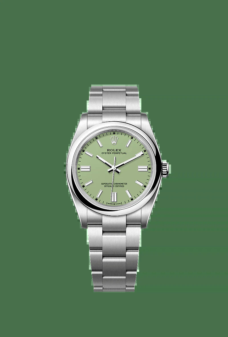 Unworn 2025,  Oyster Perpetual, Oystersteel 36Mm, Pistachio-Green Dial, Domed Oyster, Ref# 126000-0011, Box and Papers