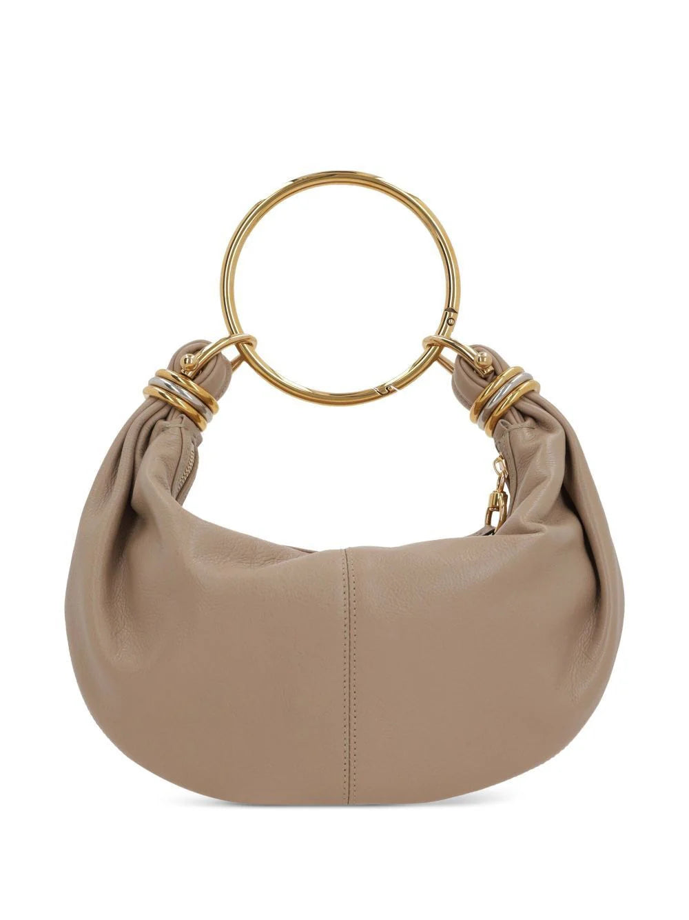 SMALL BRACELET HOBO BAG in GRAINED LEATHER