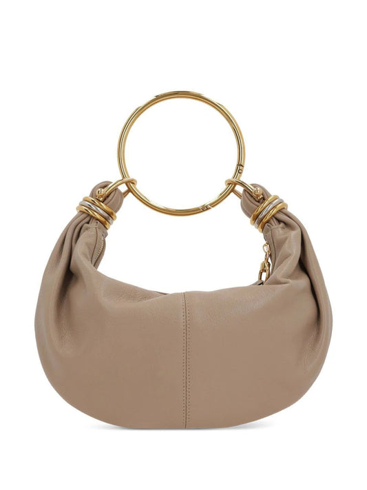 SMALL BRACELET HOBO BAG in GRAINED LEATHER