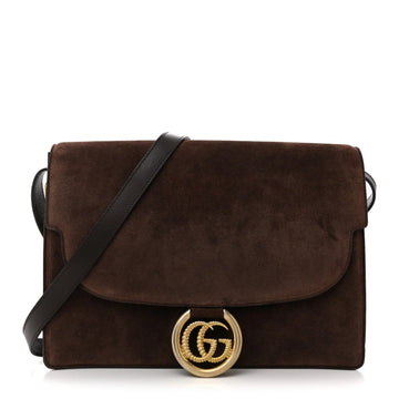 Suede Medium Torchon GG Ring Shoulder Bag Reflex Brown