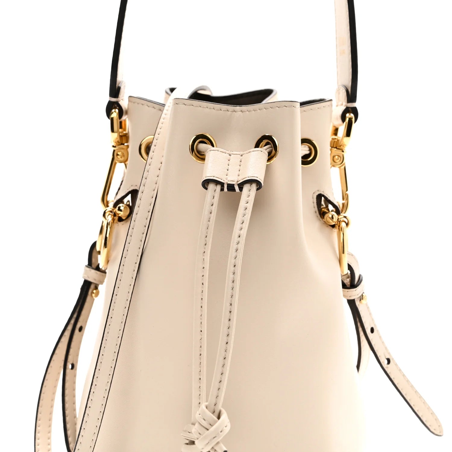 Vitello Cruise F Is  Mini Mon Tresor Bucket Bag White Ice