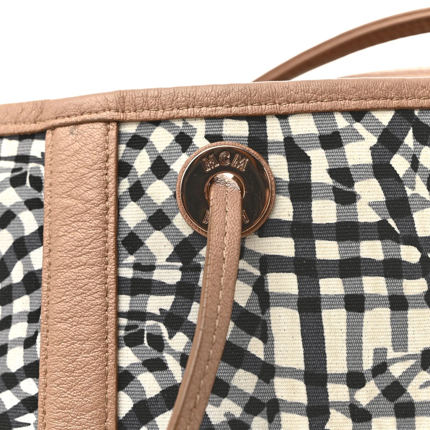 Metallic Visetos Medium Liz Reversible Shopper Tote Champagne Gold