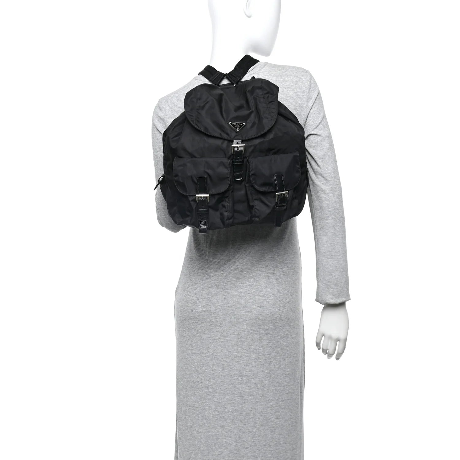 Nylon Vela Medium Backpack Black