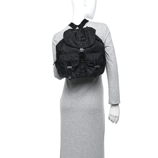 Nylon Vela Medium Backpack Black