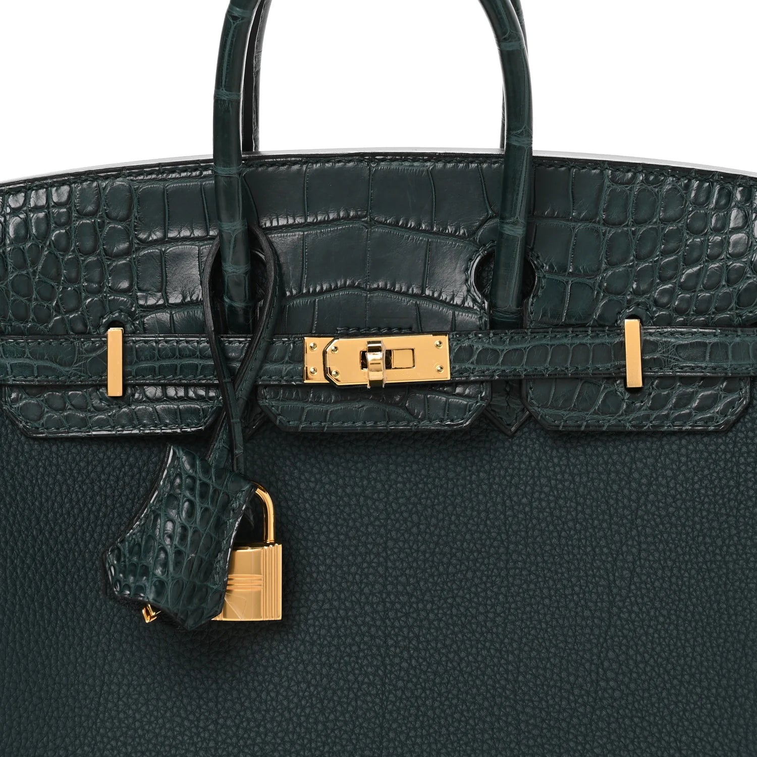 Togo Matte Alligator Birkin Touch 25 Vert Cypress