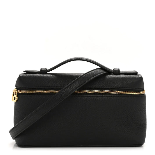 Grained Calfskin L19 Extra Pocket Pouch Black