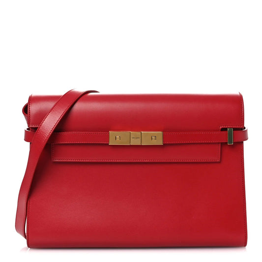 Smooth Calfskin Manhattan Shoulder Bag Rouge Eros
