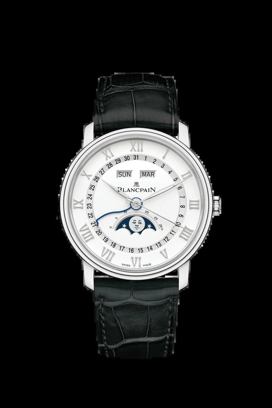 Unworn  Villeret Ultra Slim Moonphase and Complete Calender, Stainless Steel, 40 Mm, Ref# 6654A-1127-55B, Box and Papers