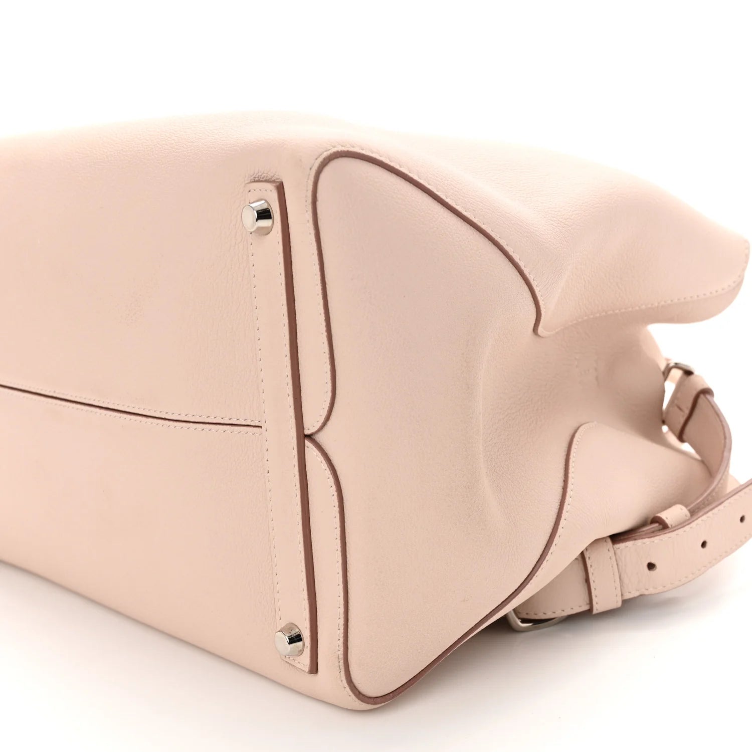 Supple Grained Calfskin Large Open Bar Tote Rose Poudre