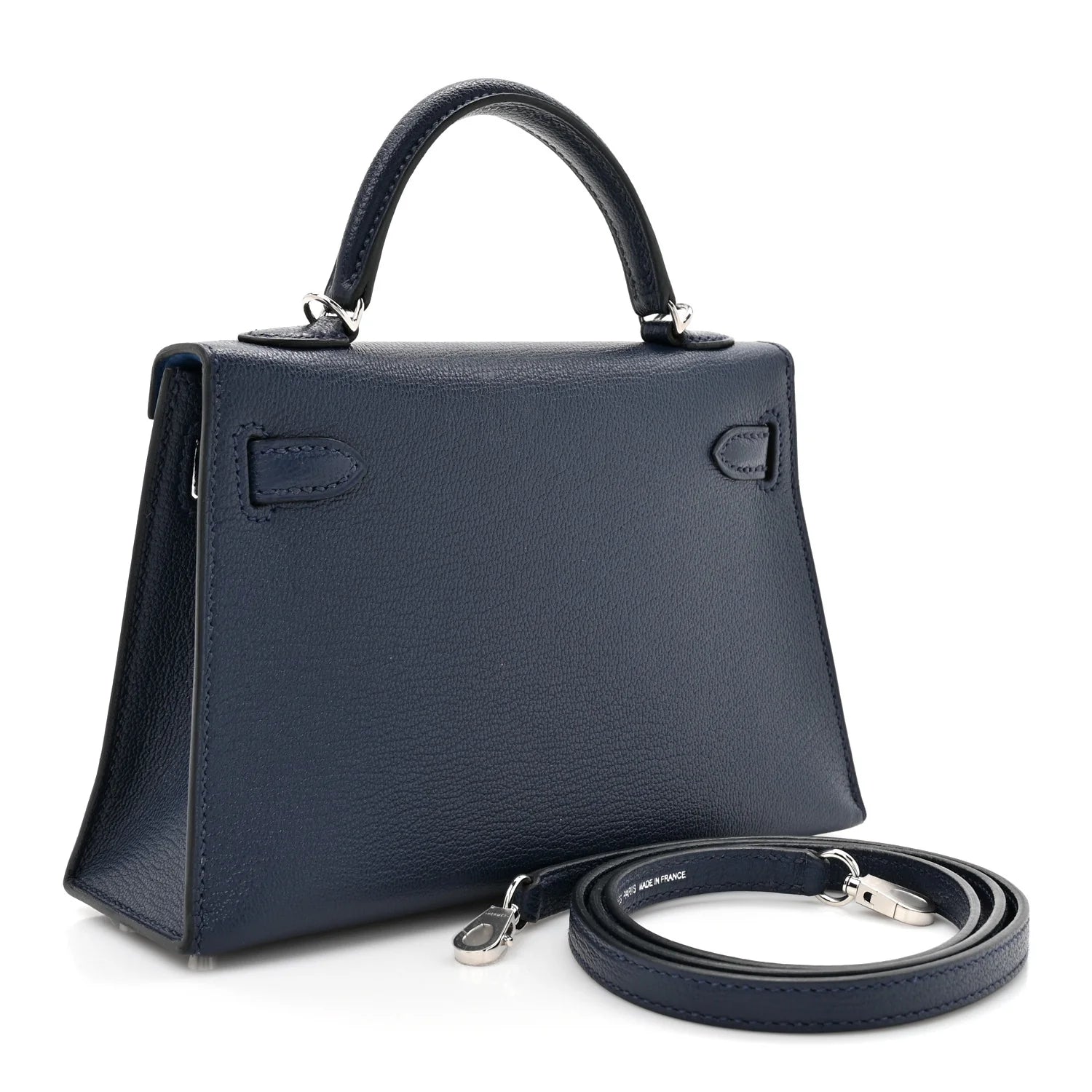Chevre Mysore Verso Mini Kelly Sellier 20 Bleu Navy Bleu Zellige