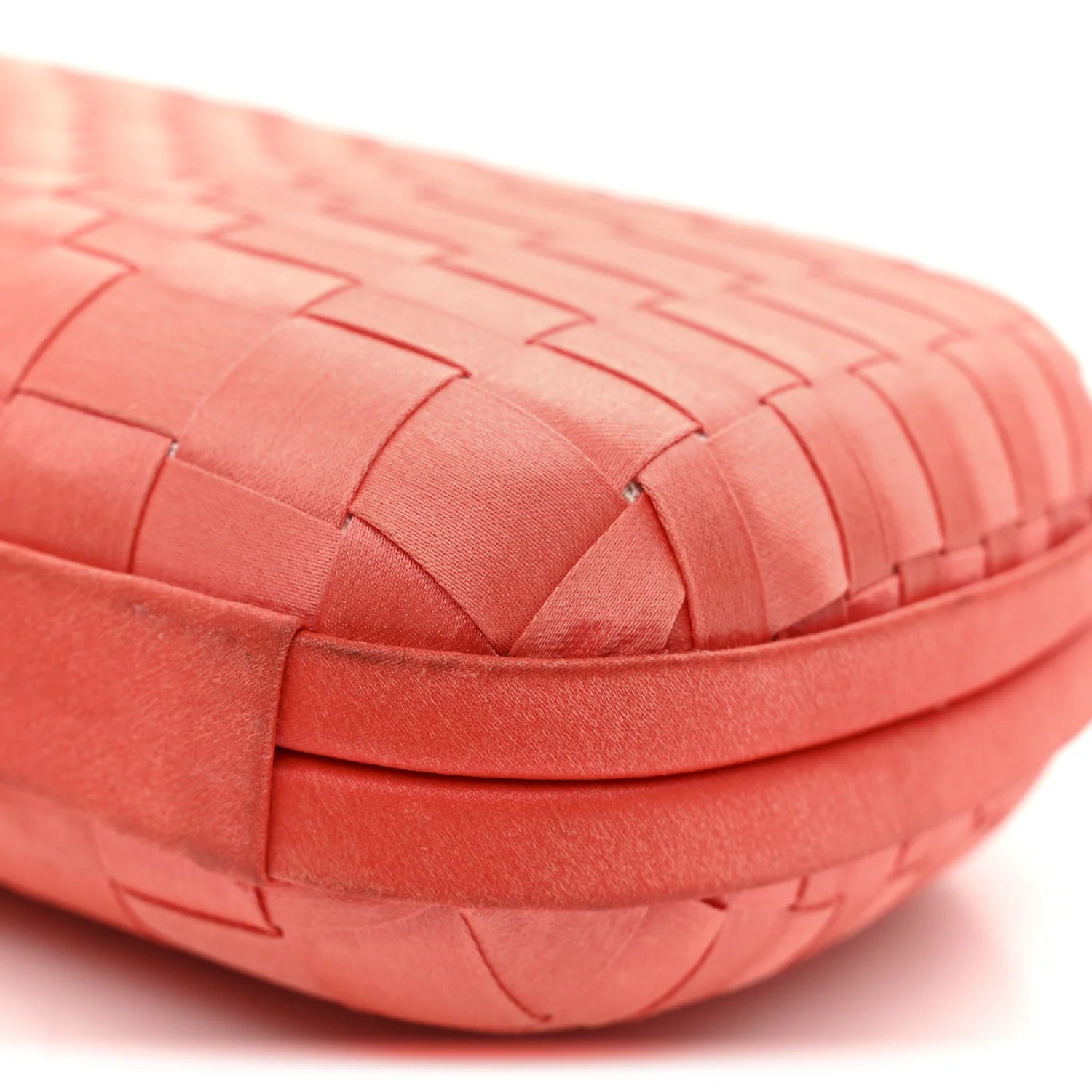 Satin Intrecciato Clutch Orange