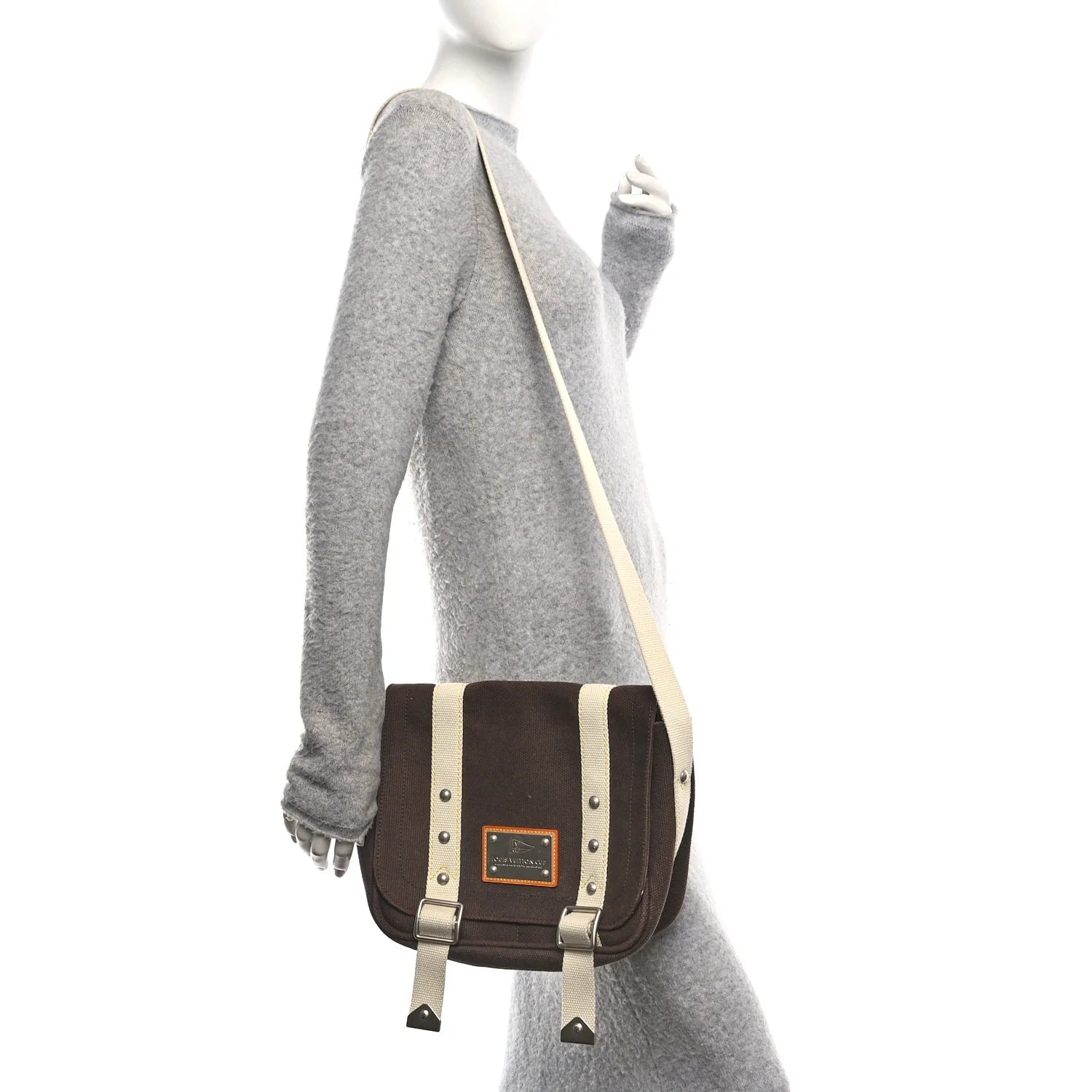 Toile Antigua Besace LV Cup Messenger PM Brown