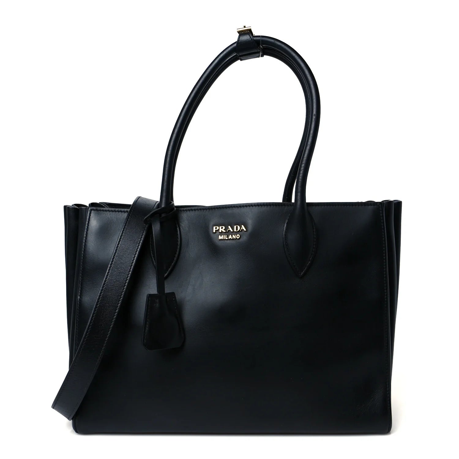 City Calfskin Medium Bibliothèque Tote Black