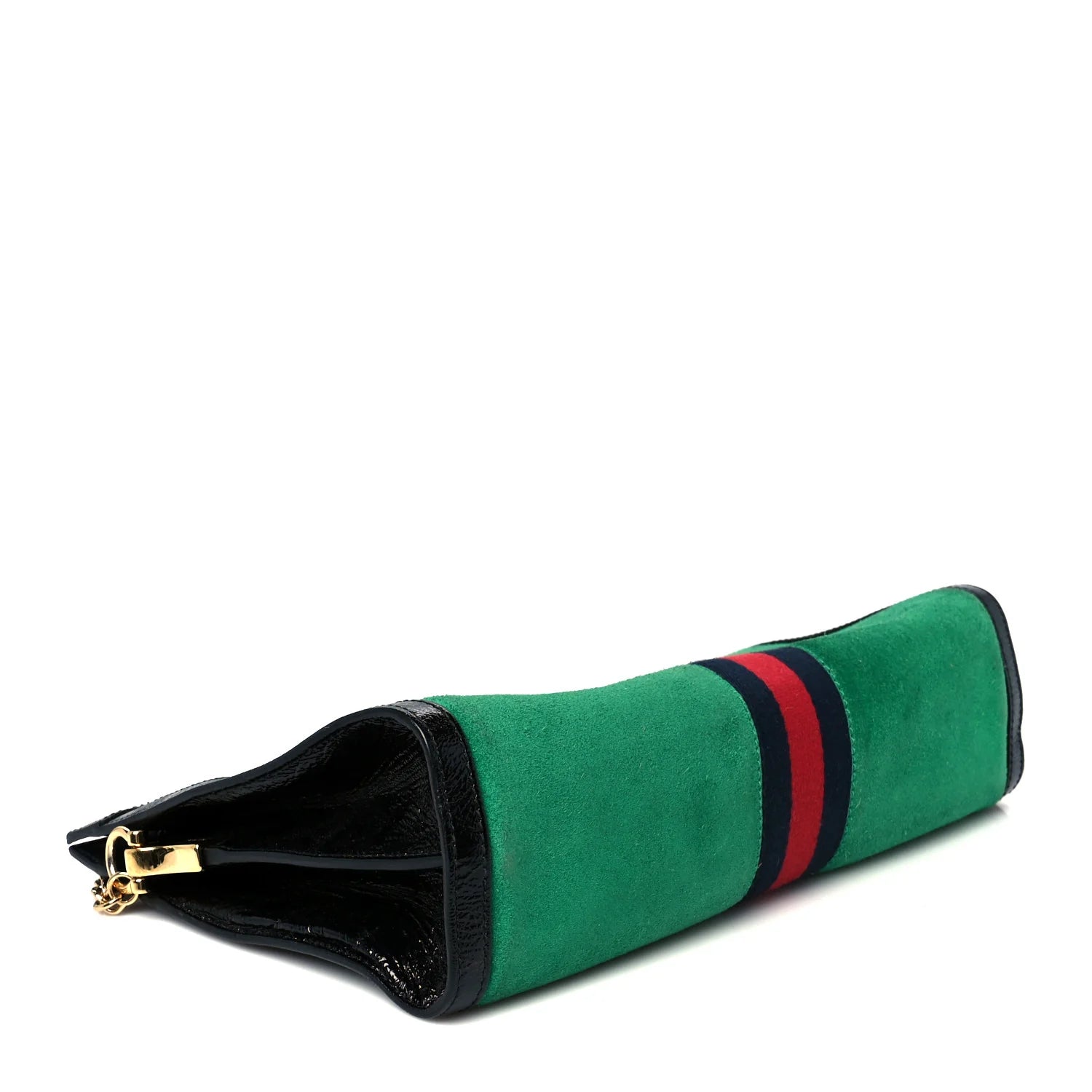 Suede Patent Web Medium Ophidia Chain Shoulder Bag New Shamarock Black