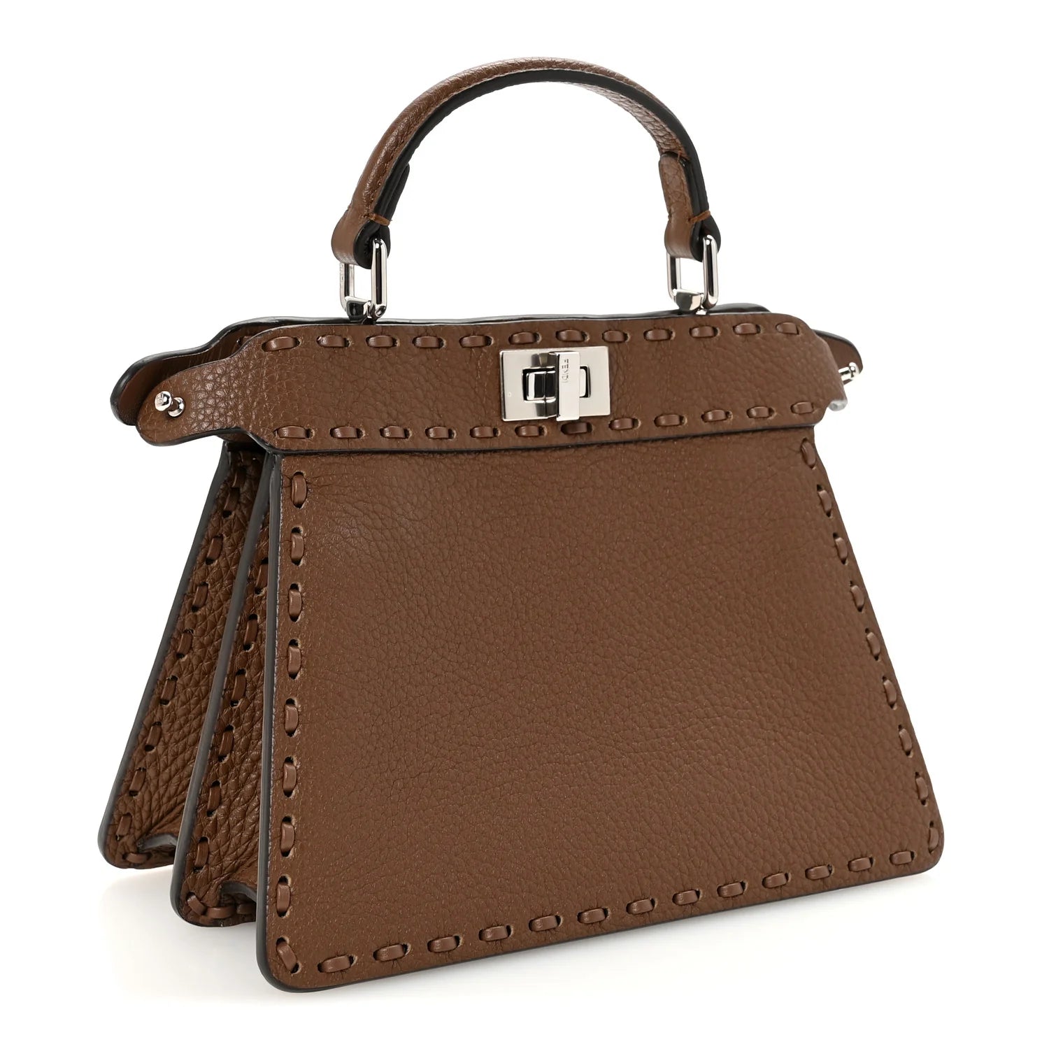 Cuoio Romano Selleria Petite Peekaboo I SEE U Iconic Satchel Fettuccia