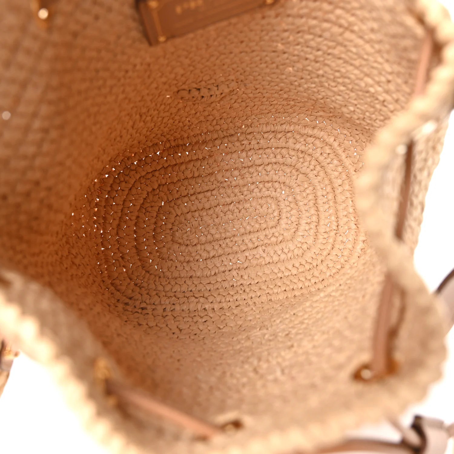 Yarn Raffia Effect Crochet Small Bucket Bag Naturale